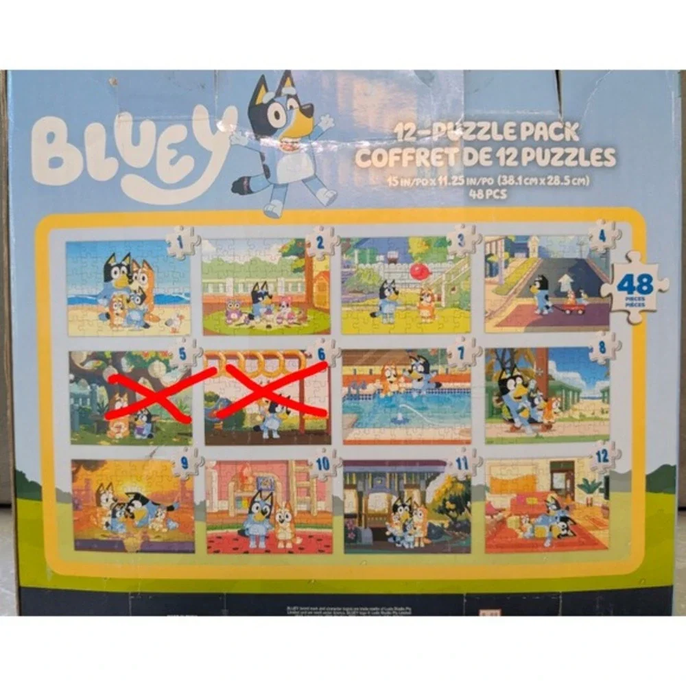 Bluey Puzzle Pack - Ten 48 Piece Jigsaw Puzzles‎